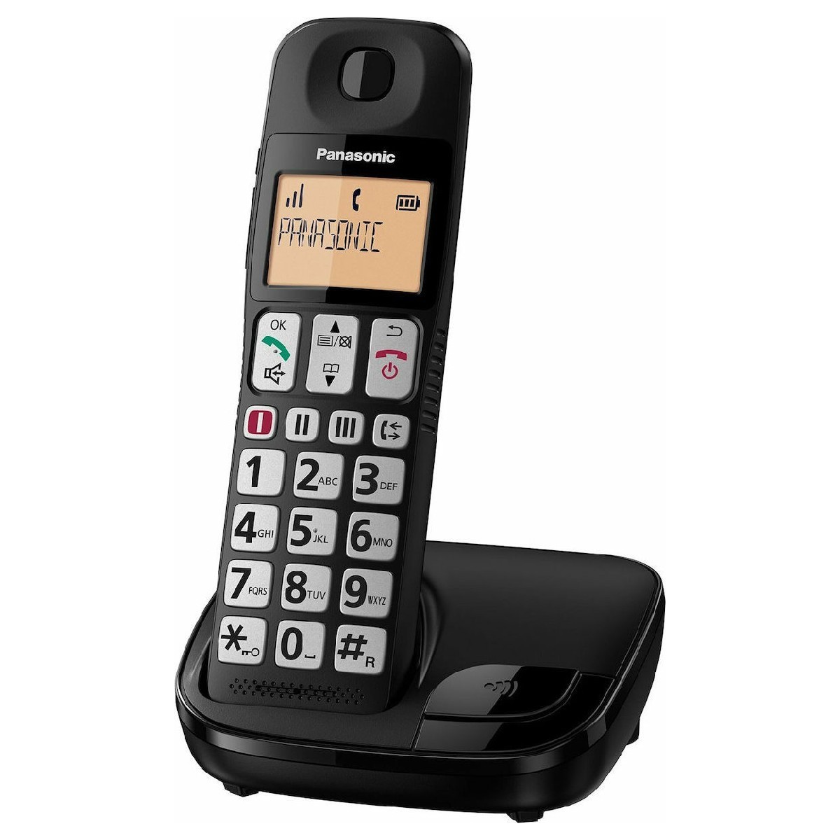 Ασύρματο Ψηφιακό Τηλέφωνο Panasonic KX-TGE310GRB Μαύρο με Ανοικτή Συνομιλία και Λειτουργία Eco