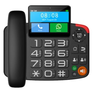 Σταθερό GSM Τηλέφωνο Maxcom MM42D 4G Μαύρο με Λειτουργία Κινητού Τηλεφώνου, Πλήκτρο SOS, Android 6.0 και Μεγάλη Οθόνη 3.97" Camera: 2 Mpx