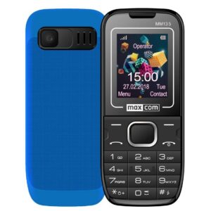 Maxcom MM135 Light (Dual Sim) 1,77" με Bluetooth, Φακό, Ανοιχτή Ακρόαση και Ραδιόφωνο Μόνο με Καλώδιο Φόρτισης Μαύρο - Μπλέ