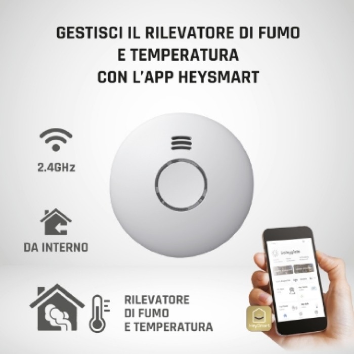 HEY SMOKE iSnatch Smart Wifi Ανιχνευτής Καπνού & Θερμότητας