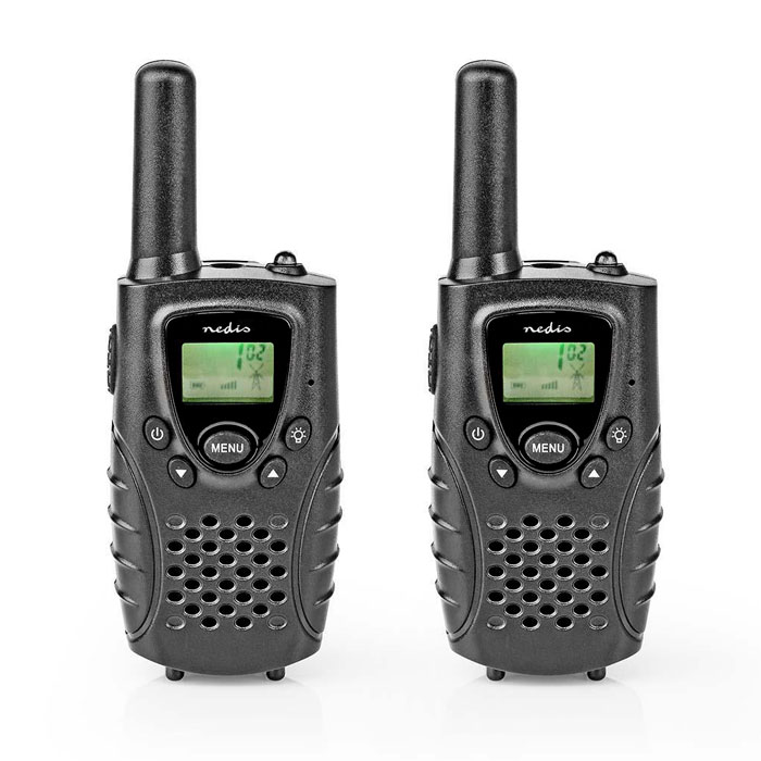 NEDIS WLTK0800BK Walkie talkie με εμβέλεια έως και 8 km, σε μαύρο χρώμα.