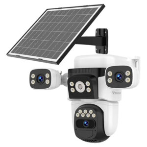 smart ηλιακή κάμερα PTZ 4G τεχνολογία AOV για 24/7 εγγραφή -AI ανίχνευση TRIPLE LENS